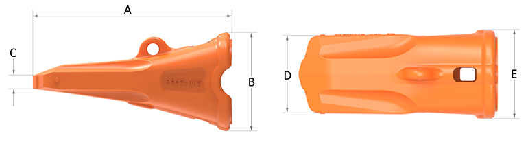 ProClaws Excavator tooth AE Duo View_72